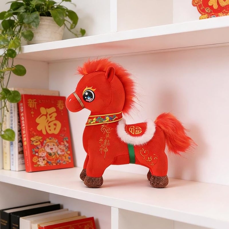 Red Chinese Zodiac Horse Plush Toy 6 30 Inch Lucky Mascot New Year Home Decor Gift - Image 4